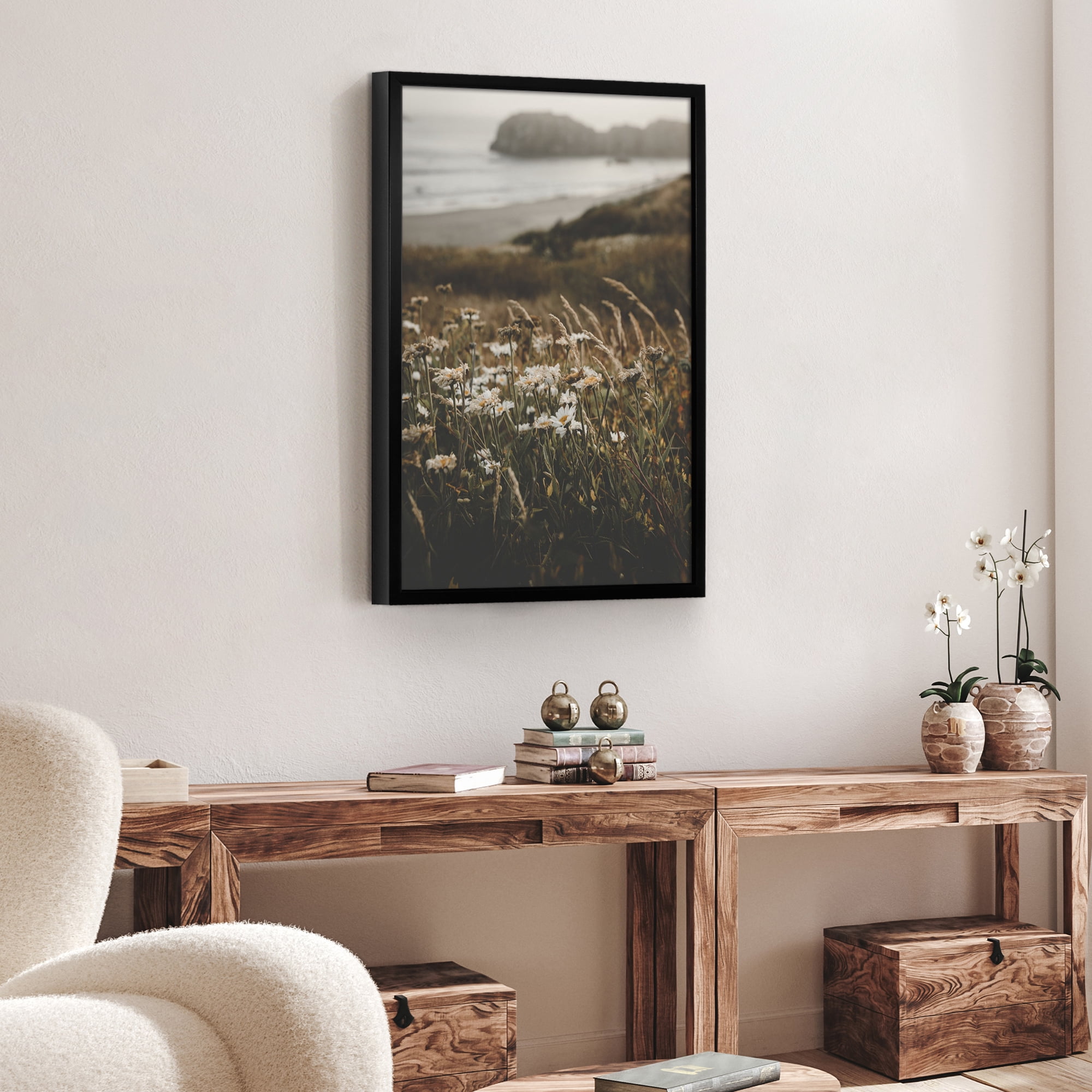 Americanflat 20x28 Picture Frame with Polished Plexiglass Soho Collection Gallery Style Deep Molding - Black