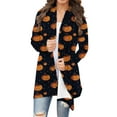 thumbnail image 2 of GaThRRgYP Women's Long Sleeve Cardigan,Women's Long Sleeve Fashion Casual Halloween Printed Blouse Coat Black XXXXXL, 2 of 7