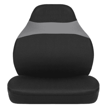 Auto Drive 1pc Two-Tone High Back Seat Covers Polyester Black/Gray - Universal Fit, AD081700B