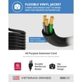 thumbnail image 6 of Iron Forge Cable 2 Pack 50 Ft Black Extension Cord, 16/3, 50 Foot Extension Cord, 3 Prong, Weatherproof - Great for Outside Use, 6 of 7