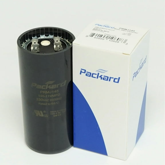 Packard PRMJ145 Motor Start Capacitor. 145-174 MFD UF / 330 VAC