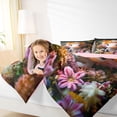 thumbnail image 3 of Manfei Realistic Axolotl Full Size Comforter Sets,Floral Wreath Art Bedding Comforter Set For Girls,Multicolor Black,Pink Reversible,3pcs,1 Comforter and 2 Pillowcases, 3 of 8