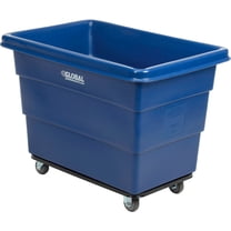 8 Bushel HDPE Plastic Box Truck with Steel Base, Blue, 33-3/10"L x 24-3/5"W x 27-2/5"H