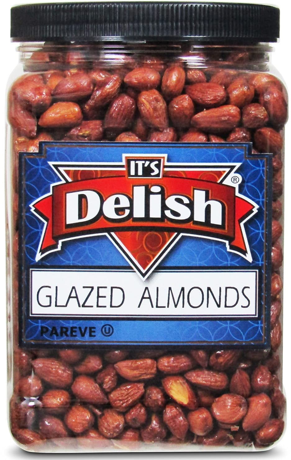Gourmet Glazed Almonds by Its Delish, 40 Oz Jumbo Reusable Container Jar  Healthy Nuts, Vegan, Kosher, Non-GMO, No Artificial Flavors  Roasted and Lightly Sweetened for Salads, Snacking, Ice...