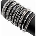 thumbnail image 1 of 12pzs Pulseras Acero Inoxidable Cubano Eslabón Plata Hombre, 1 of 4