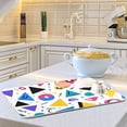thumbnail image 6 of Yayeee Dish Drying Mat for Kitchen Counter 18"x24" Microfiber Absorbent Pad, Yellow Retro Shapes, 6 of 7