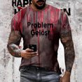 thumbnail image 3 of T-shirt à Manches Courtes Col Rond Imprimé Thème Halloween Festival Carnaval pour Hommes, 3 of 4