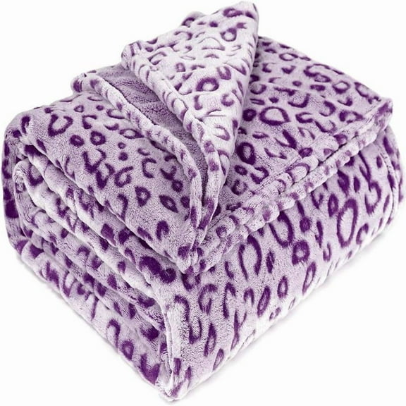 Soft Fluffy Leopard Print Blanket - All Season Lightweight Fleece Throw for Bed & Couch, Breathable Comfy Quilt for Halloween Decor & AC Napping