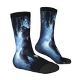 thumbnail image 3 of Uemuo Night Scene of Wolves Pattern Women's Crew Socks, Soft Durable Breathable Moisture-Wicking with Odor Control Cotton socks, 3 of 9