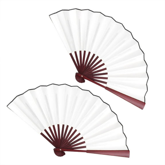 Vosarea Folding Hand Fans for Women Wood Heat Dissipation Wedding 2 Pcs