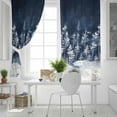 thumbnail image 4 of Hokiten Navy Blue Christmas Tree Blackout Curtains | Light Blocking Print Window Curtains, Xmas Snowflake Thermal Insulated Window Drapes for Living Room Kitchen Cafe (2 Panels, 104"W x 96"L), 4 of 7