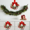 thumbnail image 5 of 1 Pcs Christmas Kitchen Cabinet Wreaths with Ribbon Bows for Front Door Chair Wall, 5 of 8
