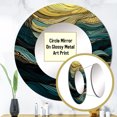 thumbnail image 3 of Designart "Symphony of Green Lines I" Minimalism Line Art Green Large Round Mirror - Round Bedroom Mirror Wall Decor - Modern Round Printed Mirror - 29" x 29", 3 of 6