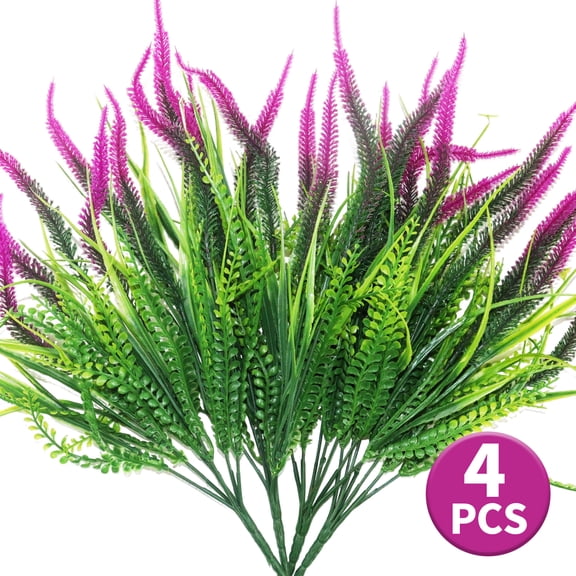 Artificial Outdoor Shrubs - UV Resistant Fake Plants for Patio,Garden,and Indoor Home Decor,4 Pcs