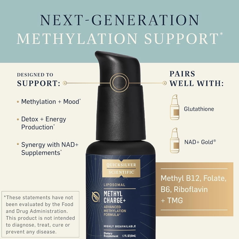 Quicksilver Scientific Methyl Charge - Methylation, Liver, Detox + Energy Supplement