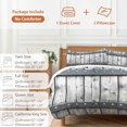 thumbnail image 6 of 3 Piece Grey Wood Grain Duvet Cover Set Queen Size,Microfiber Comforter/Quilt Cover with Corner Ties and 2 Pillowcases,Country Vintage Barn Door Rustic Lodge All Season Bedding with Zipper Closure, 6 of 8