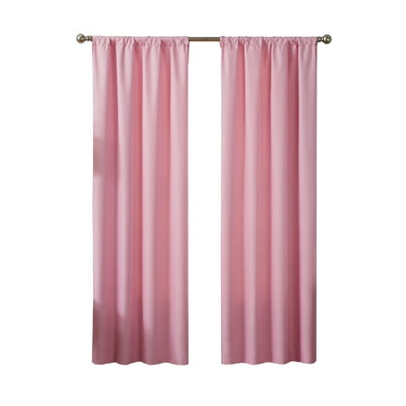 Eclipse Kendall Solid Blackout Rod Pocket Energy-Efficient Curtain Panel, Bouquet Pink, 42 x 54