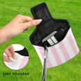 thumbnail image 4 of Haosy Pale Pink and White Striped Golf Mallet Putter Cover Strong Magnetic Leather Golf Club Headcover Closure, 4 of 7