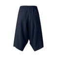 thumbnail image 3 of Kureaily Men Summer Casual Drawstring Mid Waist Cotton Linen Loose Cropped Bloomers With Pockets, 3 of 4