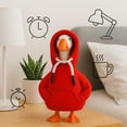 thumbnail image 6 of WKSCLPAI Desk Goose Outfits Hoodies Tabletop Goose Clothes for 7 Inch Mini Porch Goose Costume Fashion Goose Statue Clothes Table Decor Fall Winter Red Hooded Sweatshirt Style, 6 of 7