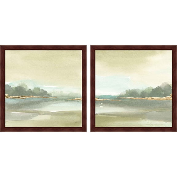 Great Art Now Gold Earth A by Chris Paschke, 2 Piece Framed Art Set Each 13"W x 13"H