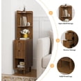thumbnail image 6 of GODPAW Set of 2 Tall Narrow End Tables with Drawers, 7.8" Wide, Open Shelf and Fluted Panels, 43" H, for Small Spaces, 6 of 6