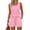 A1_Pink, variant on VISALY Two Piece Lounge Shorts Sets for Women Summer Square Neck Sleeveless Tank Drawstring Elastic Waist Shorts with Pocket Summer Soft Comfortable Casual Sweatsuit Homewear Outfit Black L