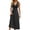 Black, variant on Maxi Dresses for Women Solid Color Sleeveless V Neck Waist Flowy Pleated Skirt Party Evening Dress Black L