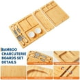 thumbnail image 4 of Towallmark 3 In 1 Bamboo Food Boards Gift Set, Large Bamboo Cheese Board Set with Knife Set, Deli Boards Set, Cheeseboard for Halloween Party, House Warming Gifts, Wedding Gift, 4 of 13