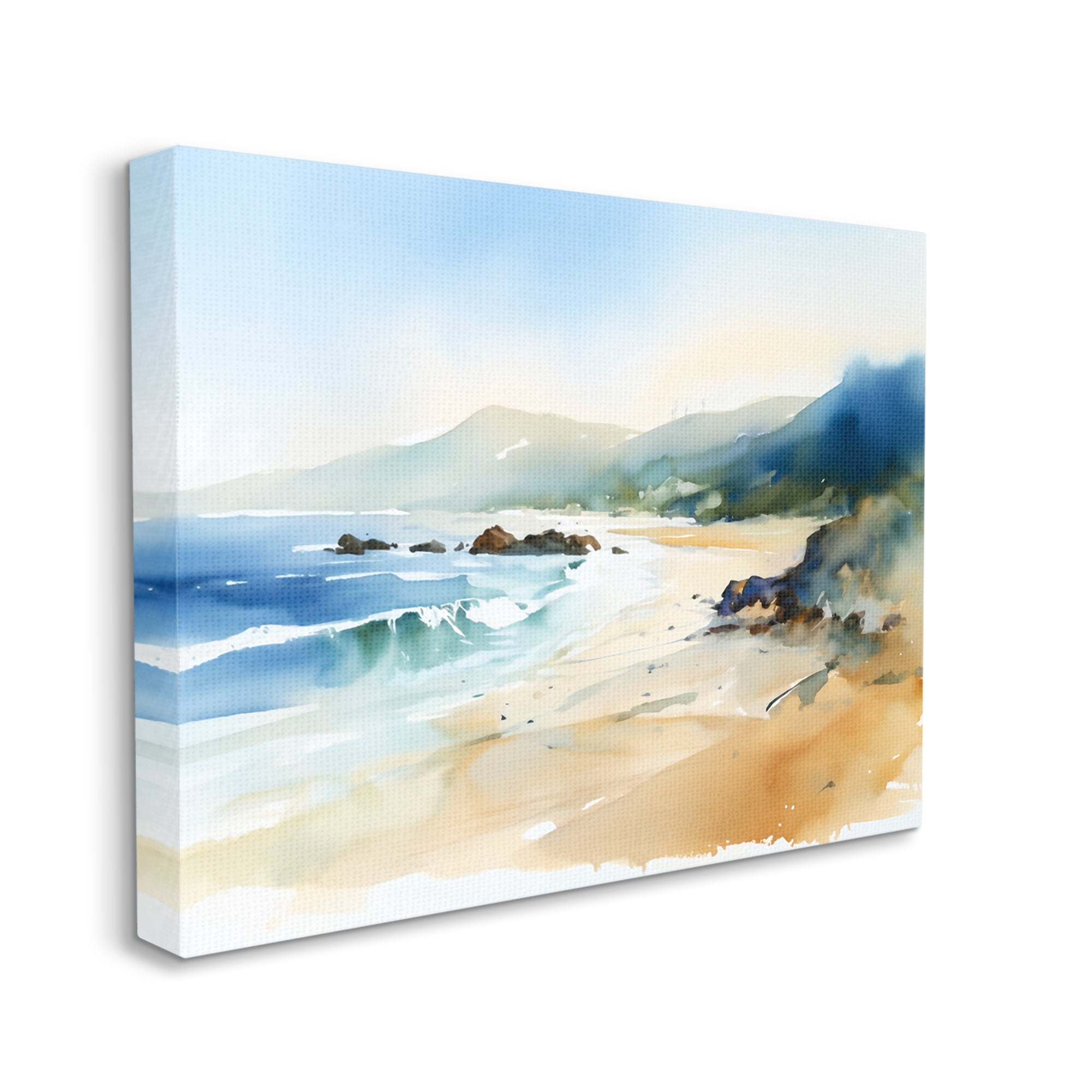 Stupell Industries Abstract Beach Scenery Landscape Painting Gallery Wrapped Canvas Art Print Wall Art, 30 x 24