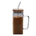 thumbnail image 2 of High Temperature Resistant Glass Water Cup with Straw and Handle,14Oz Clear Tumbler for Summer Hydration Perfect,Students and Travel, 2 of 6