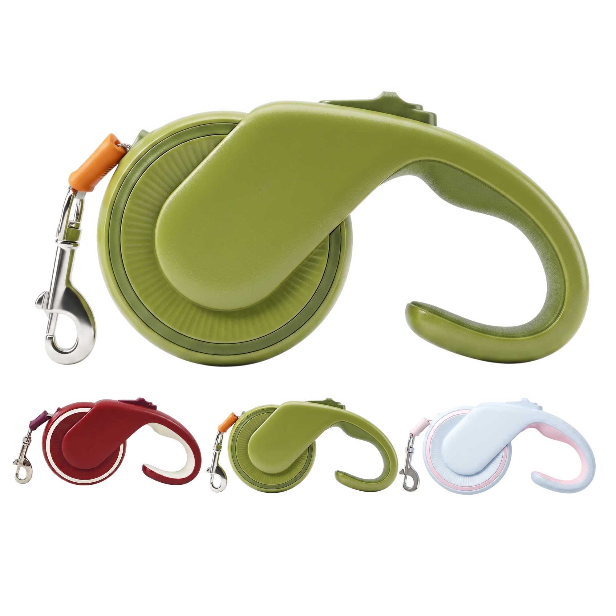 VOLIVO Retractable Dog Leash, 16ft Tape Pet Walking Leash with Anti-slip Handle for Small Medium Dog Cat, Green