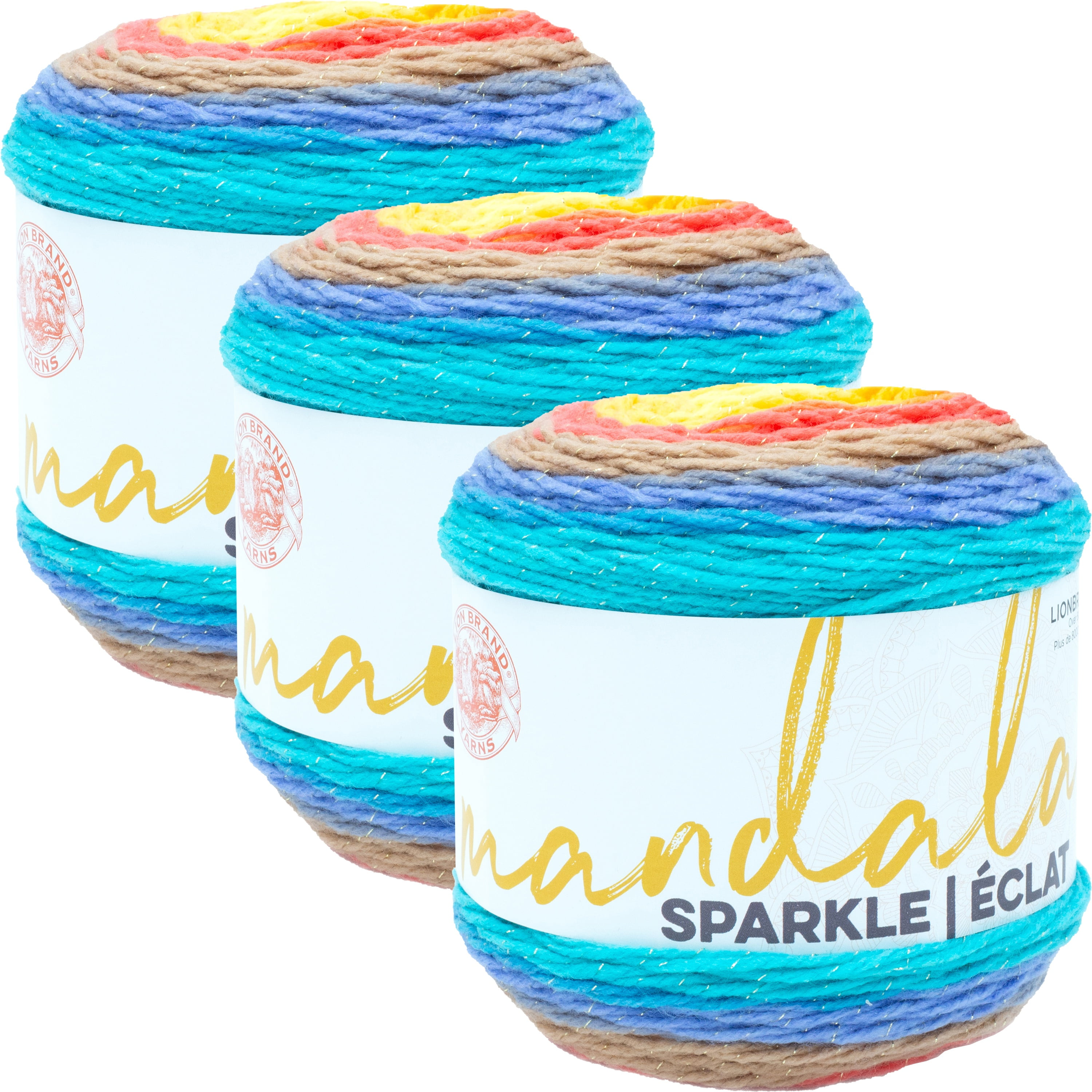 (3 Pack) Lion Brand Mandala Sparkle Yarn Hercules