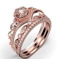 thumbnail image 3 of Antique Art Deco 2.50 Carat Round Cut Crown Morganite And Diamond Moissanite Engagement Ring, Wedding Ring, Two Matching Band in 925 Sterling Silver With 18k Rose Gold Plating, Promise Ring, 3 of 4