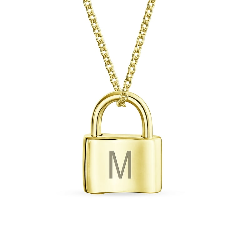 Louis Vuitton Monogram Lock Pendant Silver/ Gold Tone Necklace