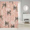 thumbnail image 2 of Manfei Retro Cheetah Bow Shower Curtain 72Wx72L,Geometric Grid Bathroom Curtain, 2 of 5