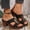 Black, variant on Sandals Women Summer High-Heeled Sandals Solid-Color, Layered, Breathable, Plus-Size, Square Heel, Open-Toe, -On, Comfortable For Daily Wear Navy 36
