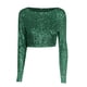 thumbnail image 1 of Top sexy de manga larga con lentejuelas - Corte ajustado, poliéster - Informal/Fiesta - S-XL, 1 of 2
