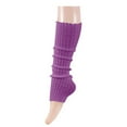 thumbnail image 2 of Solid Color Foot Warmers Party Thick Leg Warmers Wool Knitted Socks Warm Socks for Casual and Festive Wear,Purple,One Size, 2 of 4