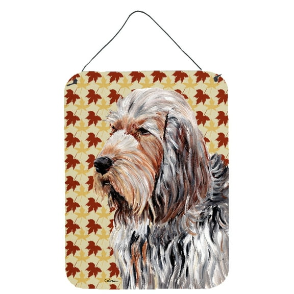 Carolines Treasures SC9684DS1216 Otterhound Fall Leaves Wall or Door Hanging Prints 12WX16H multicolor