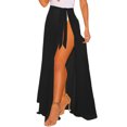 thumbnail image 1 of Women's Black Sheer Wrap Maxi Beach Skirt, 1 of 5
