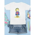 thumbnail image 3 of Girl With A Bouquet Of Flowers T-Shirt Juniors -Image by Shutterstock,  Large, 3 of 4