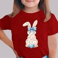 thumbnail image 2 of Annhoo Easter Shirts for Boys Girls Comfortable Print Block Color Round Neck Kids Short Sleeve Tops Unisex Clothes, 2 of 5