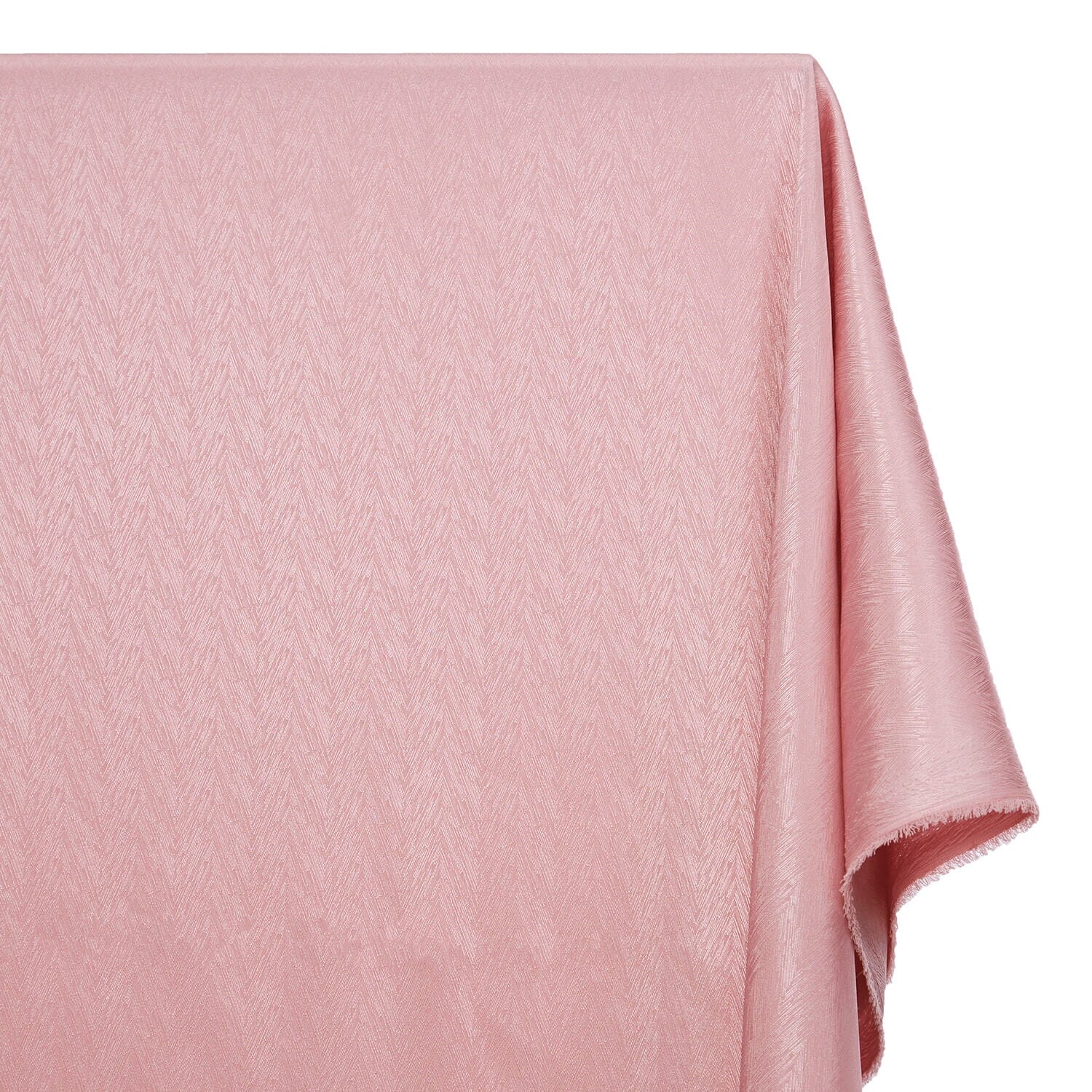Striped Herringbone Shiny Polyester Stretch Lightweight Satin Jacquard Fabric By The Yard - For Sewing Apparel, Accessories, & Home Décor - Dusty Rose (5 Yards)