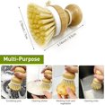 thumbnail image 3 of WUJDF 1 Pc Natural Bamboo Dishwashing Brush, Environmentally Friendly and Scratch Free Bamboo Kitchen Cleaning Tool with a Hanging Rope and Ergonomic Handle, Suitable for Kitchen Sinks and Utensils, 3 of 8