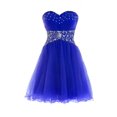 thumbnail image 1 of Bealegantom-vestido de fiesta de tul con cuentas, minivestido de fiesta de graduación, corte en A, QA2022-13, 1 of 5