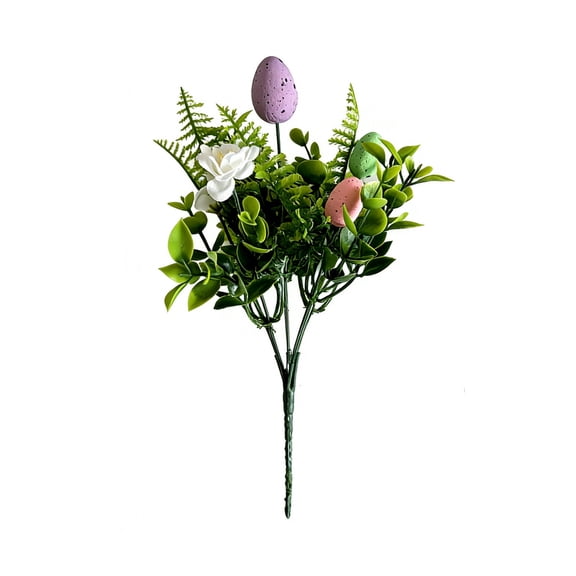 Sktrjpolfis Easter Foam Egg Flower Branch Green Plastic Artificial Floral Arrangement for Easter Party Decor