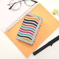 thumbnail image 7 of JIALIOU Nylon Trifold Card Wallet with ID Window Zipper Pocket for Men Women Teen Colorful Wavy Line, 7 of 7