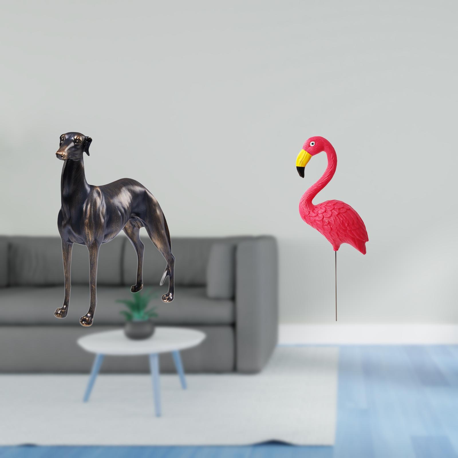 Dualoai Bird Resin Animal Figurine Sculpture for Home Decor Table Centerpiece Desk Figure Living Room Hotel Christmas Yard Art Ornament Fairy Garden Accessories Flamingo Stake Holiday Spring
