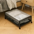 thumbnail image 2 of Under Bed Storage With Wheels, Transparent Visual Dust Cover, Metal Mesh, Storage Vehicle, Bed Organizer Drawer, Shoe Storage For Toys, Books, Bedding, 2 of 9